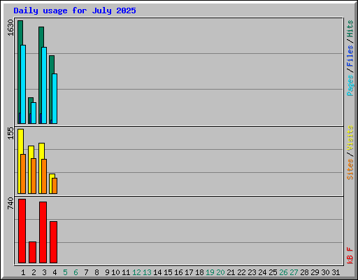 Daily usage for July 2025